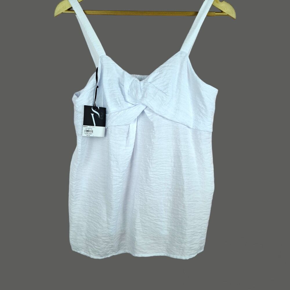 NEW Simply Vera Wang Sleeveless White Tank Top Twist Front Size XS